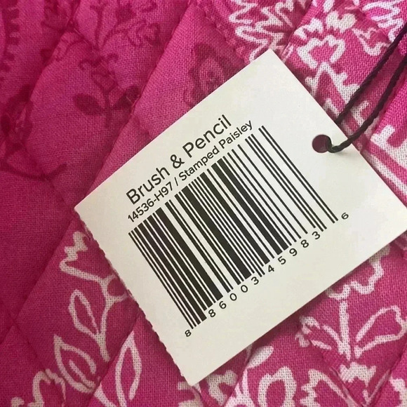 NWT Vera Bradley Brush & Pencil Case Stamped Paisley - Picture 2 of 7